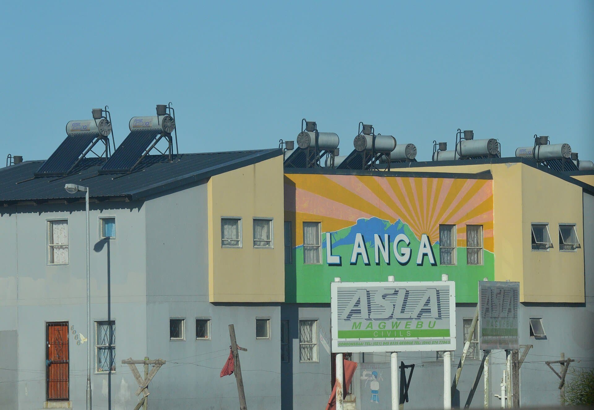 A painted Langa mural on a building in Langa, Cape Town